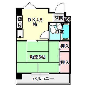 キャッスルミニ松園(1DK/4階)の間取り写真