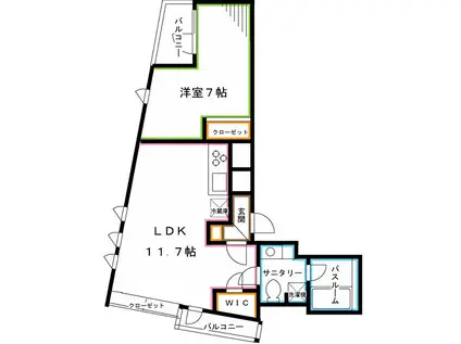 ビバリーホームズ阿佐谷北(1LDK/5階)の間取り写真
