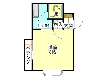 コーポホワイト名草(1K/2階)の間取り写真