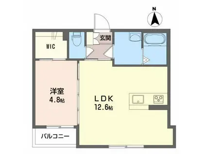 シャーメゾン サンモール(1LDK/1階)の間取り写真