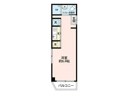 ニューアバンダントハウス(ワンルーム/3階)の間取り写真