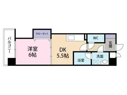 サンメゾン清水(1DK/4階)の間取り写真