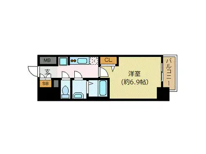 プレサンス丸の内アデル(1K/8階)の間取り写真