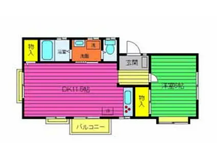 BONハイツ(1LDK/2階)の間取り写真