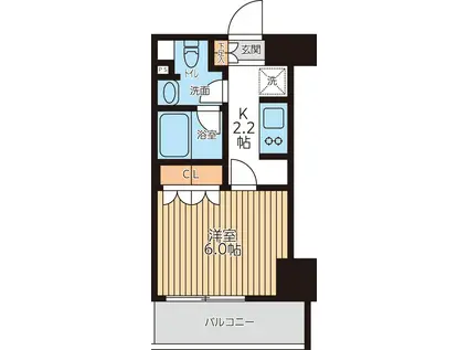 シティラックストベ(1K/2階)の間取り写真