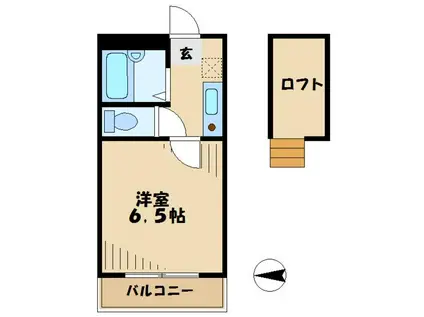 パレットワン百合ヶ丘(1K/2階)の間取り写真