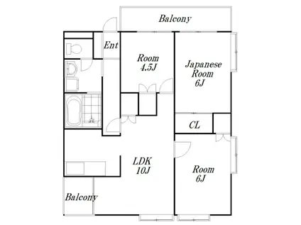 向島ホームズ(3LDK/2階)の間取り写真
