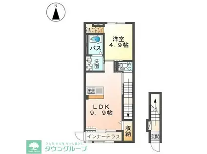 湘南新宿ライン高海 本庄駅 徒歩22分 2階建 築5年(1LDK/2階)の間取り写真