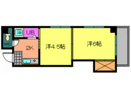 清和榎町(2K/5階)の間取り写真