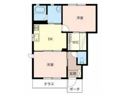 すみれ館A(2DK/1階)の間取り写真