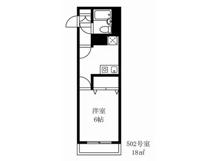 メゾン塚本(1K/5階)の間取り写真