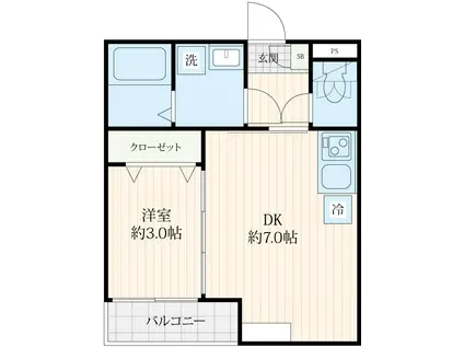 町田市玉川学園2丁目工事(1DK/2階)の間取り写真
