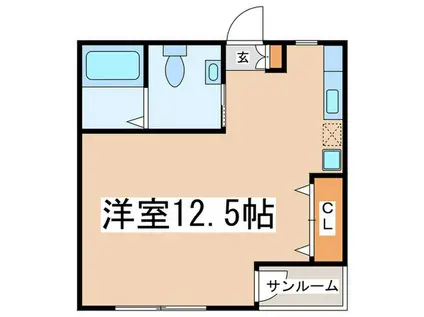 スカイガーデンII(ワンルーム/1階)の間取り写真