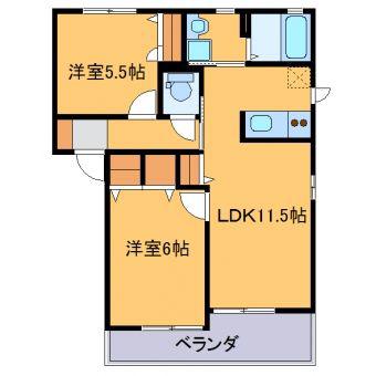 パストラルA(2LDK/2階)の間取り写真