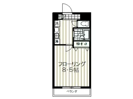 ルピナス10(1K/1階)の間取り写真