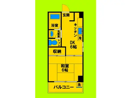 コーポ円山(1DK/5階)の間取り写真