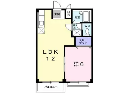 カーサ.サラム(1LDK/1階)の間取り写真
