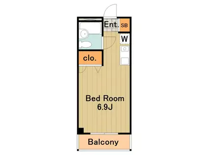 京王相模原線 京王堀之内駅 徒歩14分 3階建 築32年(1K/2階)の間取り写真