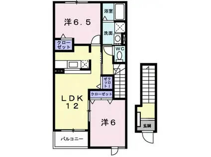 ペアセロベD(2LDK/2階)の間取り写真