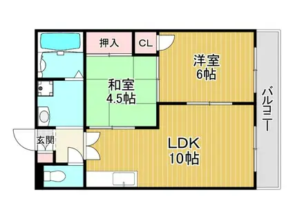 メゾン深江(2LDK/2階)の間取り写真