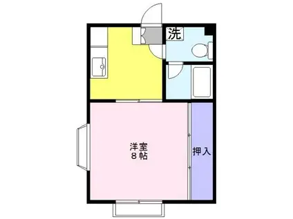 シャトルコウリン(1K/3階)の間取り写真