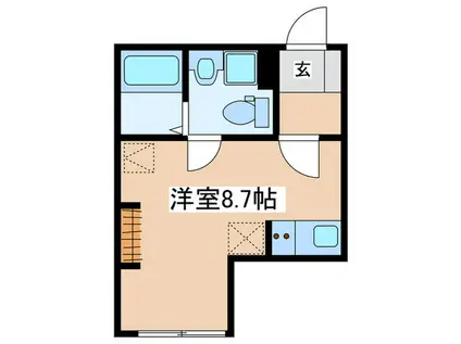 ロンディネ寒川(ワンルーム/1階)の間取り写真