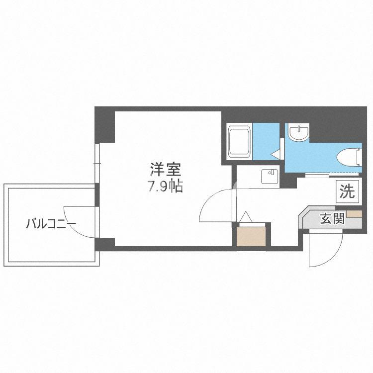 エグゼ難波南VI(1K/7階)の間取り写真