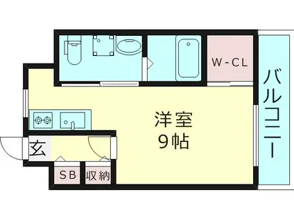 ヴァンスタージュ大阪城イースト(ワンルーム/6階)の間取り写真