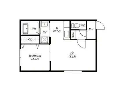 G・P・S本通(1LDK/2階)の間取り写真