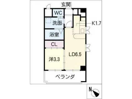 ブリューゲン・ベル・マンション(1LDK/2階)の間取り写真