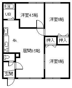 クリーンハイツ白雲(3LDK/1階)の間取り写真