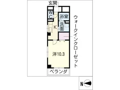 クラウンハイツ(1K/5階)の間取り写真