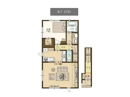 ユーソニアン妙高・美守A(1LDK/1階)の間取り写真