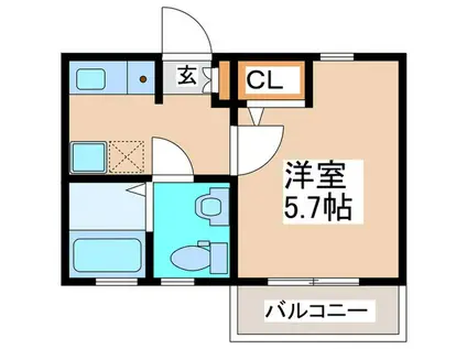 GH中山IIIアパートメント(ワンルーム/1階)の間取り写真