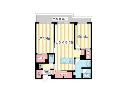 シャトードール プレミア(2LDK/1階)の間取り写真