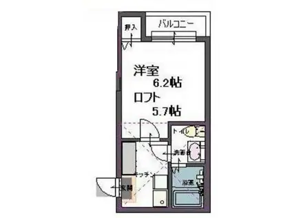 ALETTA宮町(1K/2階)の間取り写真