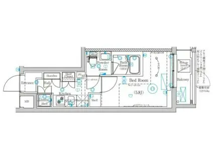 MIND 武蔵中原(1K/5階)の間取り写真