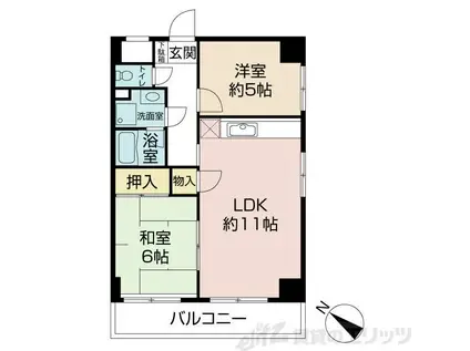 ローゼンガルテン(2LDK/4階)の間取り写真