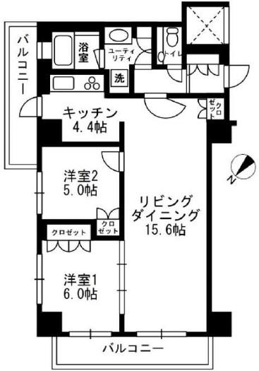 URBAN PARK代官山II アーバンパーク代官山II(2LDK/4階)の間取り写真