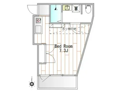テラスハウス・深沢7丁目(ワンルーム/1階)の間取り写真