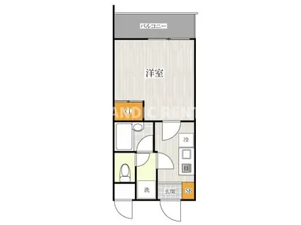 アルファウィング薬大前(1K/5階)の間取り写真