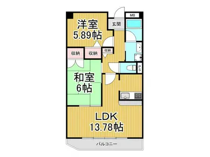 ALIVIO(2LDK/3階)の間取り写真