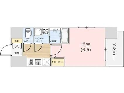 エスプレイス神戸フォルムスクエア(1K/8階)の間取り写真