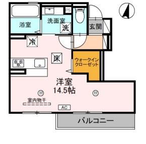 タウンさらII(ワンルーム/1階)の間取り写真