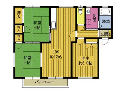 コンフォートパル(3LDK/1階)の間取り写真