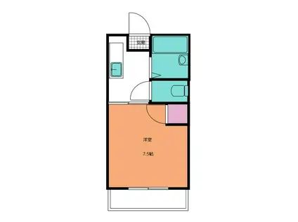 パークB(1K/2階)の間取り写真