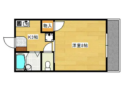 第4みさきマンション(1K/2階)の間取り写真