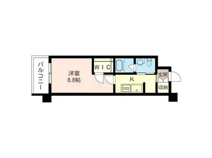 ボヌール東六郷(1K/4階)の間取り写真