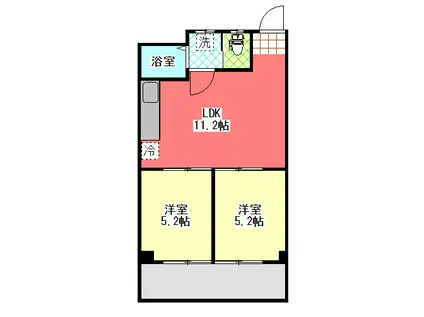 COZY中田(2LDK/2階)の間取り写真