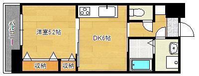 アースコートYSシティ香春口(1DK/3階)の間取り写真